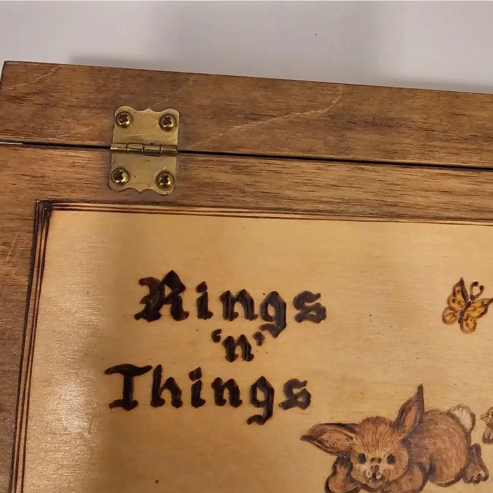 Handmade wooden rings and things jewelry box